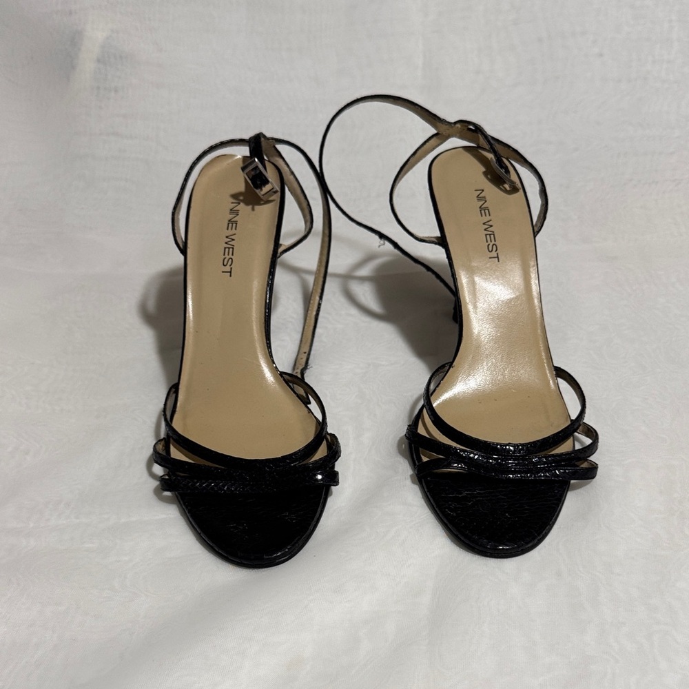 Nine West Black Strappy Heels